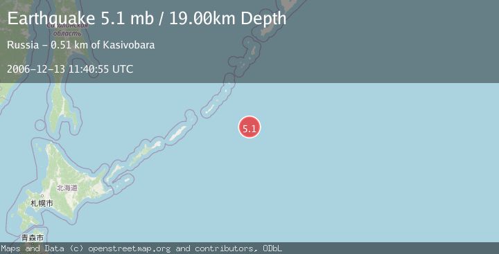 Map of EAST OF KURIL ISLANDS