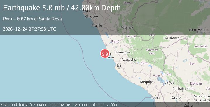 Map of NEAR COAST OF CENTRAL PERU