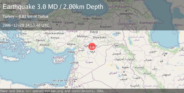 Map of TURKEY-SYRIA BORDER REGION