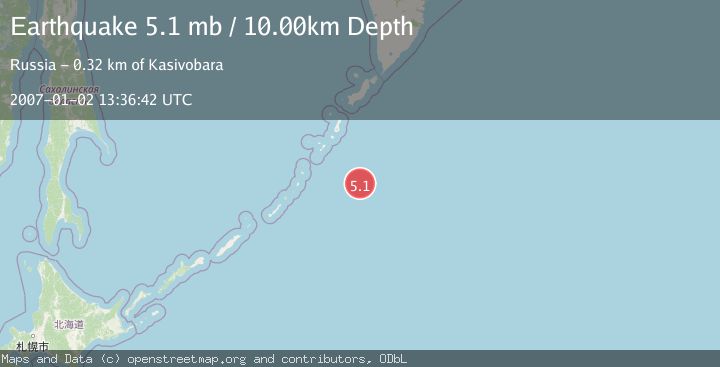 Map of EAST OF KURIL ISLANDS