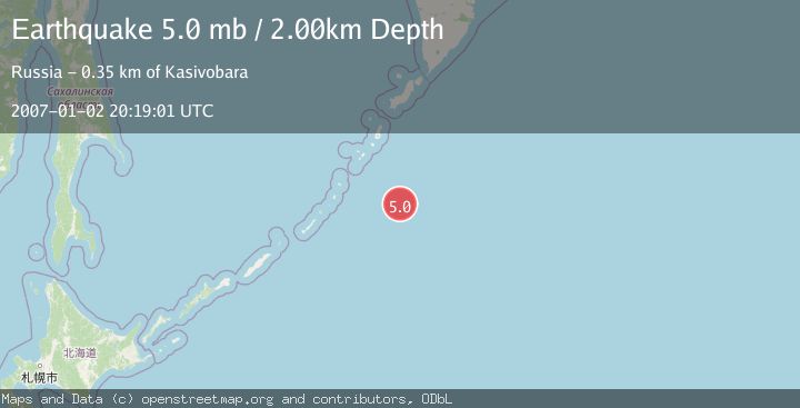 Map of EAST OF KURIL ISLANDS