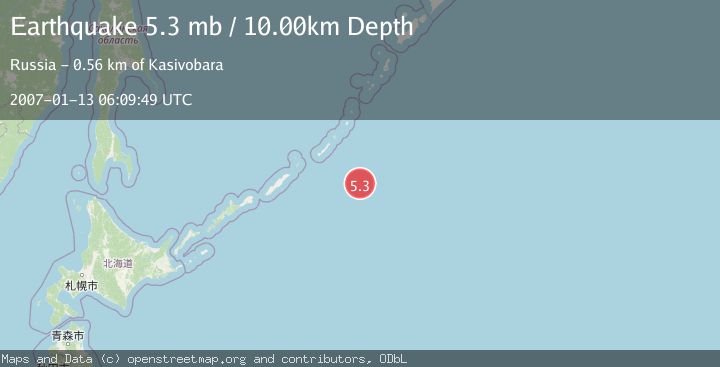 Map of EAST OF KURIL ISLANDS