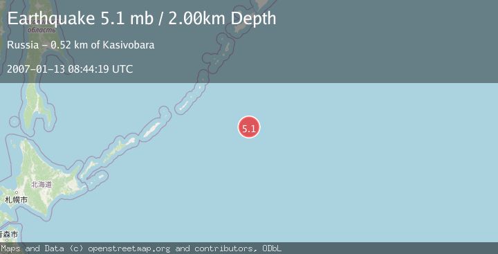 Map of EAST OF KURIL ISLANDS