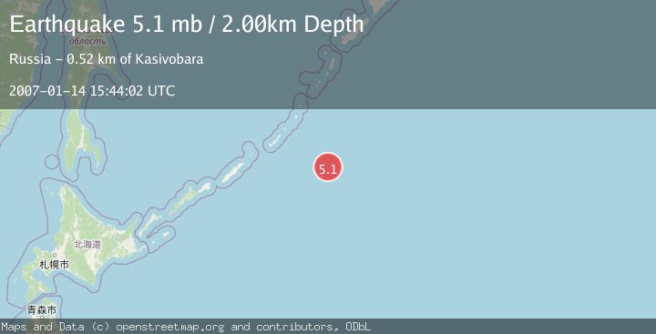 Map of EAST OF KURIL ISLANDS