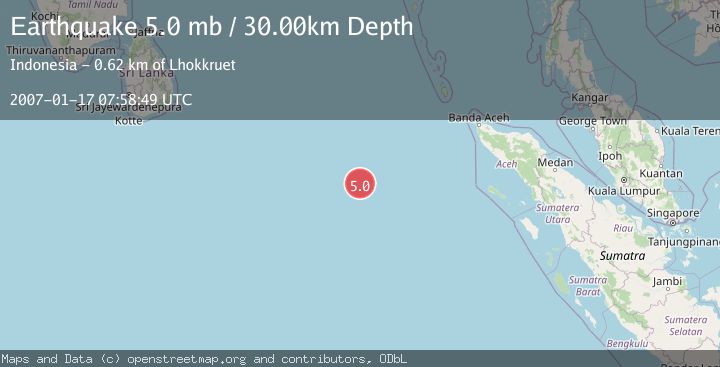 Map of OFF W COAST OF NORTHERN SUMATRA