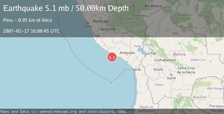 Map of NEAR COAST OF SOUTHERN PERU
