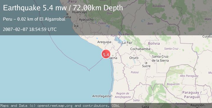 Map of NEAR COAST OF SOUTHERN PERU
