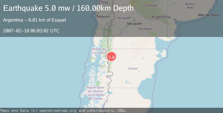 Map of CHUBUT, ARGENTINA