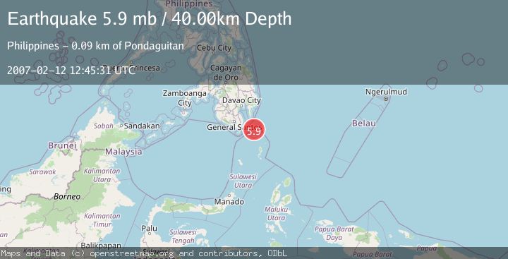 Map of MINDANAO, PHILIPPINES