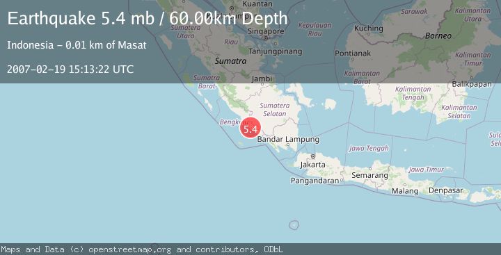 Map of SOUTHERN SUMATRA, INDONESIA
