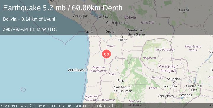 Map of POTOSI, BOLIVIA