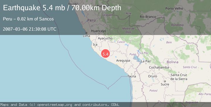Map of NEAR COAST OF SOUTHERN PERU