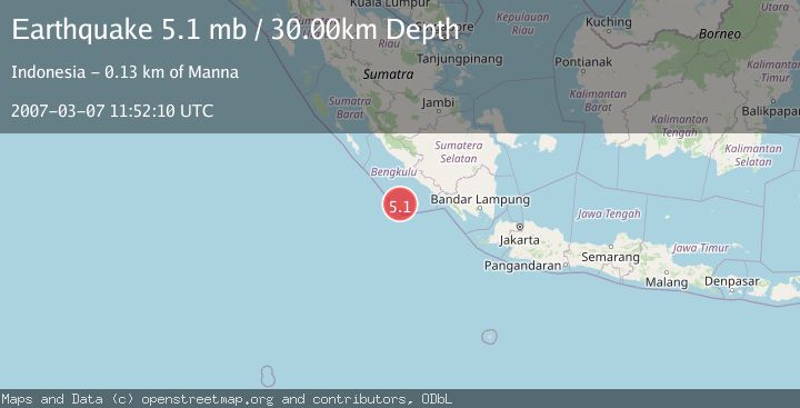 Map of SOUTHERN SUMATRA, INDONESIA
