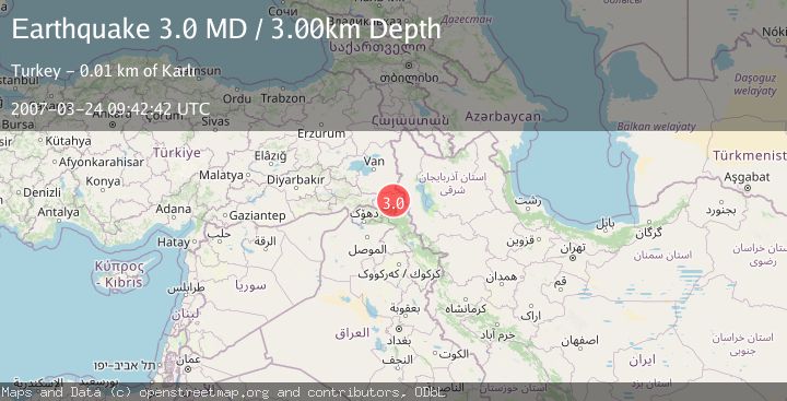 Map of TURKEY-IRAN-IRAQ BORDER REGION