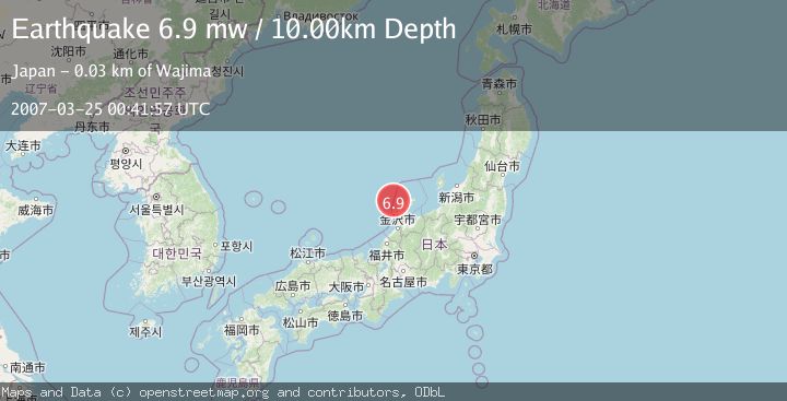 Map of NEAR WEST COAST OF HONSHU, JAPAN