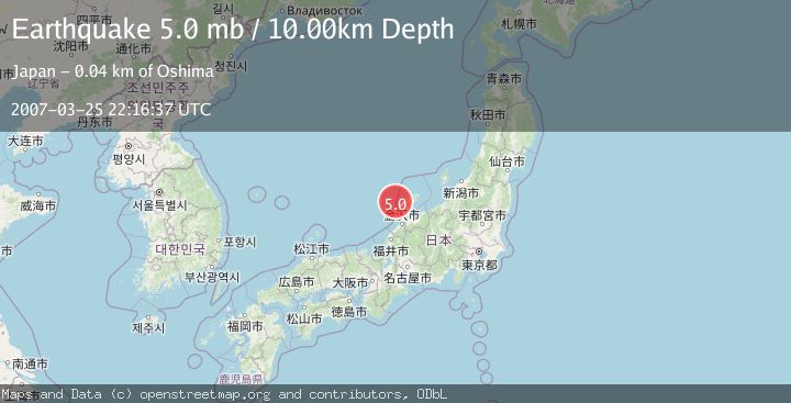 Map of NEAR WEST COAST OF HONSHU, JAPAN