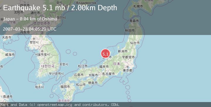 Map of NEAR WEST COAST OF HONSHU, JAPAN