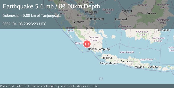 Map of SOUTHERN SUMATRA, INDONESIA