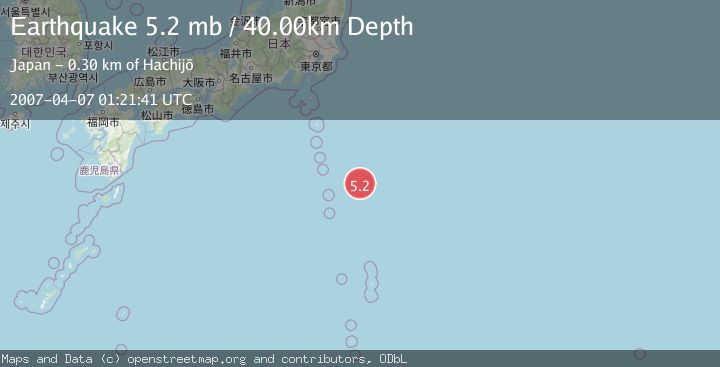 Map of IZU ISLANDS, JAPAN REGION