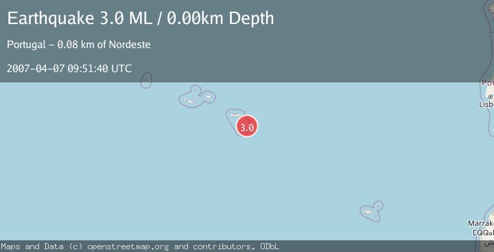 Map of AZORES ISLANDS REGION