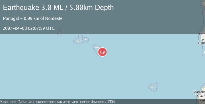 Map of AZORES ISLANDS REGION