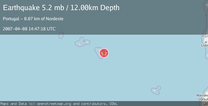 Map of AZORES ISLANDS REGION