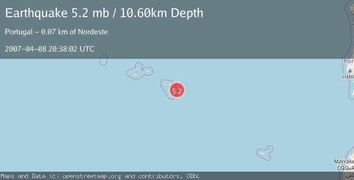 Map of AZORES ISLANDS REGION