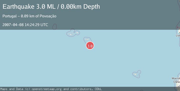 Map of AZORES ISLANDS REGION