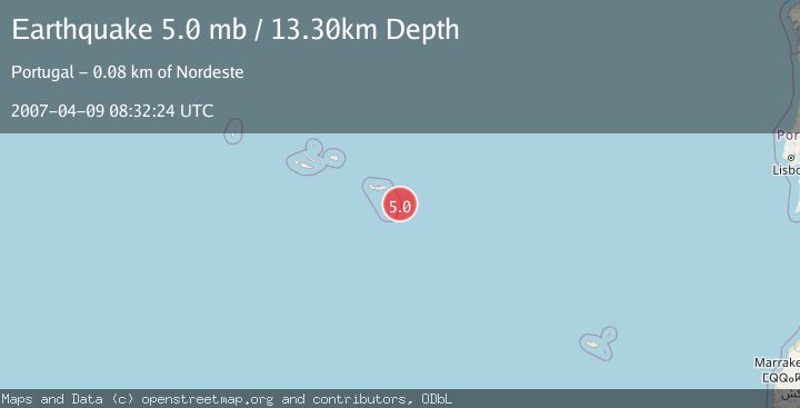 Map of AZORES ISLANDS REGION