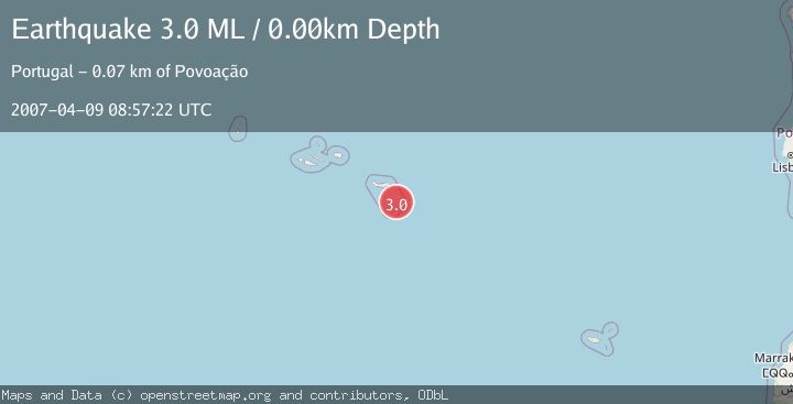 Map of AZORES ISLANDS REGION