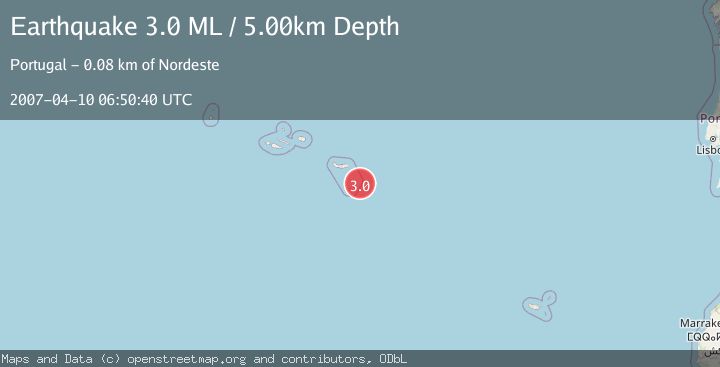 Map of AZORES ISLANDS REGION