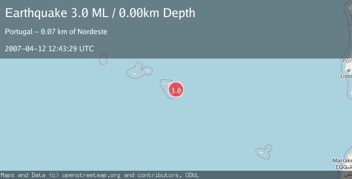 Map of AZORES ISLANDS REGION