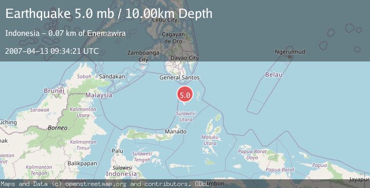 Map of KEPULAUAN SANGIHE, INDONESIA