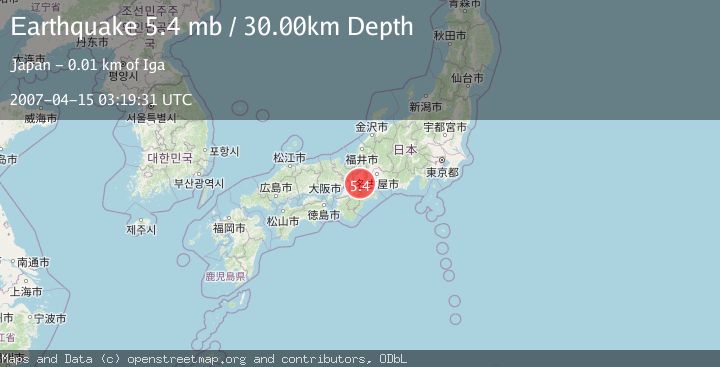 Map of WESTERN HONSHU, JAPAN
