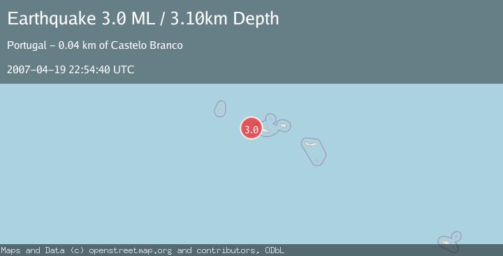 Map of AZORES ISLANDS, PORTUGAL