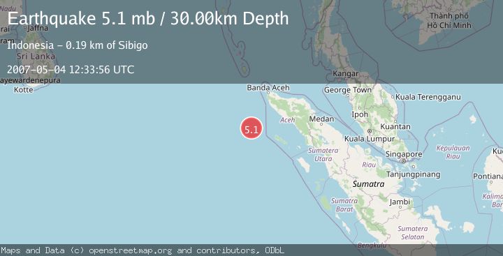 Map of OFF W COAST OF NORTHERN SUMATRA