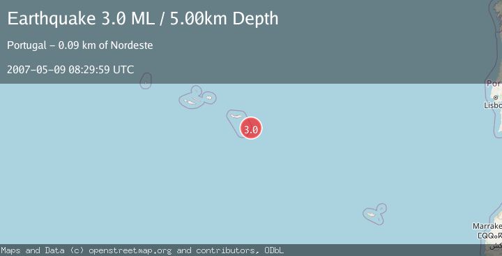 Map of AZORES ISLANDS REGION