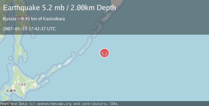 Map of EAST OF KURIL ISLANDS