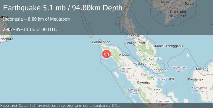 Map of NORTHERN SUMATRA, INDONESIA