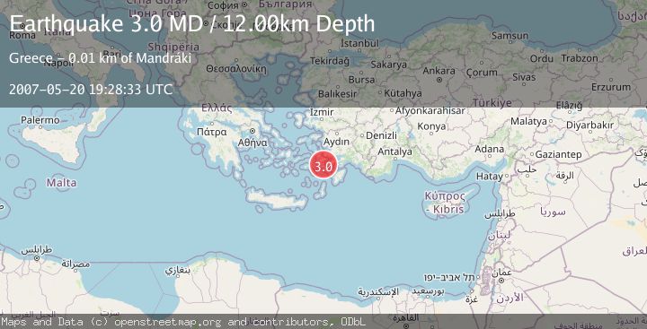 Map of DODECANESE ISLANDS, GREECE
