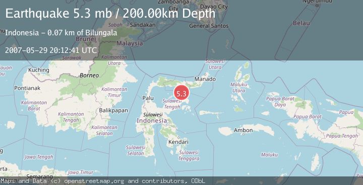 Map of SULAWESI, INDONESIA