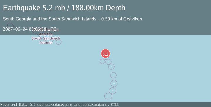 Map of SOUTH SANDWICH ISLANDS REGION