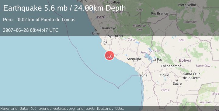 Map of NEAR COAST OF CENTRAL PERU