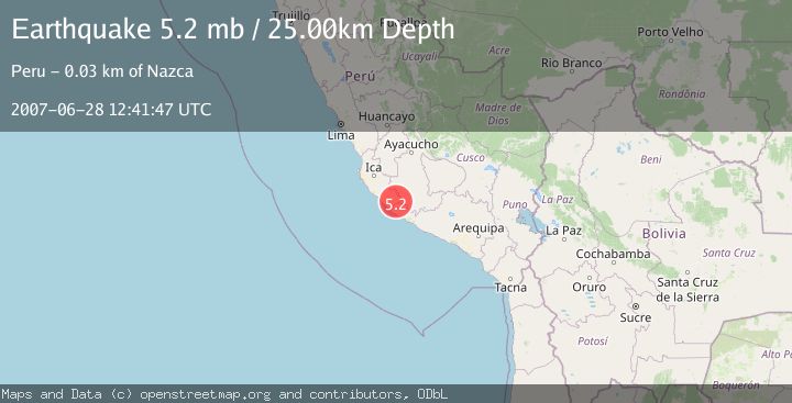 Map of NEAR COAST OF SOUTHERN PERU