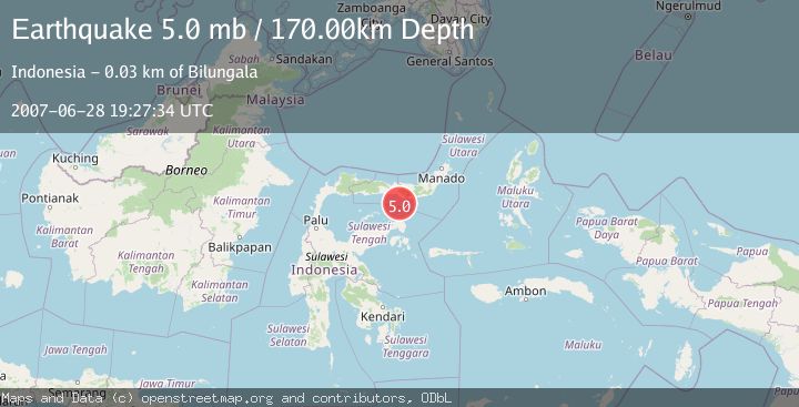 Map of MINAHASA, SULAWESI, INDONESIA