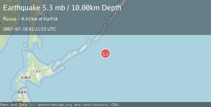 Map of EAST OF KURIL ISLANDS