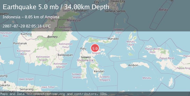 Map of SULAWESI, INDONESIA