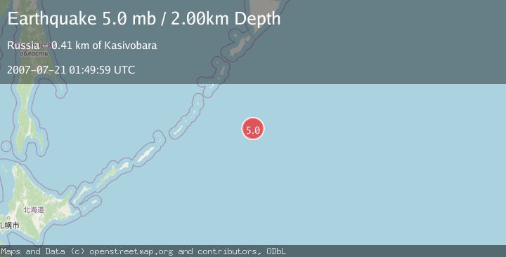 Map of EAST OF KURIL ISLANDS