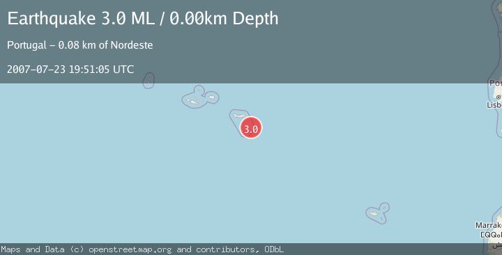 Map of AZORES ISLANDS REGION