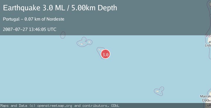 Map of AZORES ISLANDS REGION